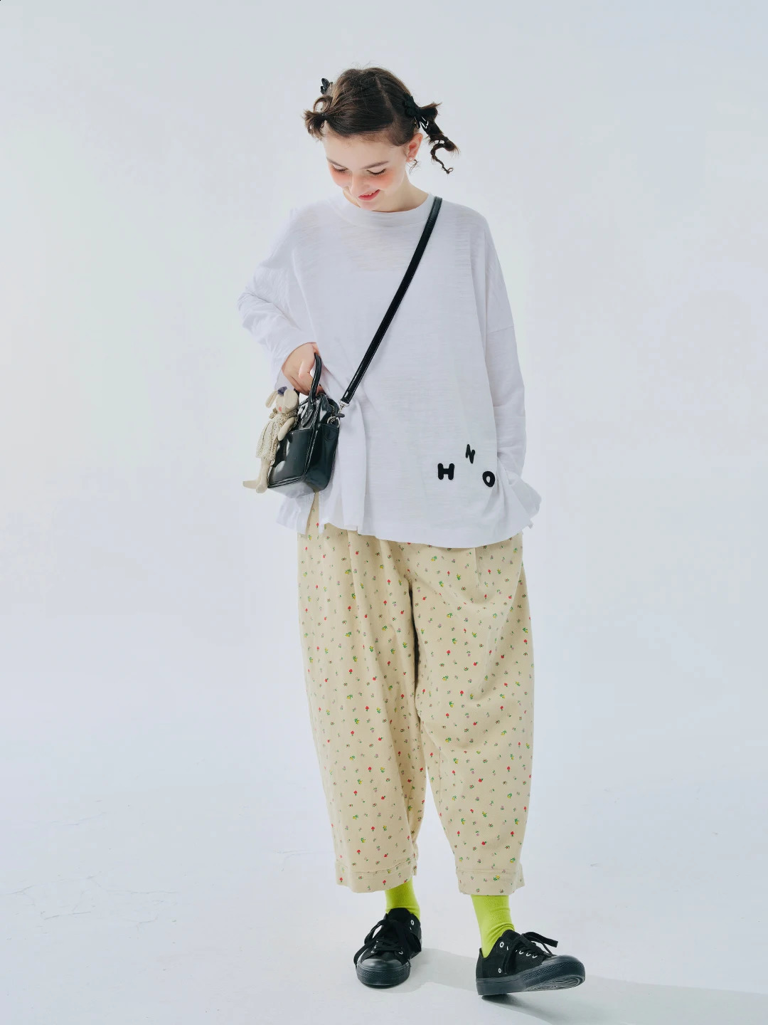 Imakokoni Spring Cotton Printed Cowboy Karot Womens Wide Leg Pants 244504 240827