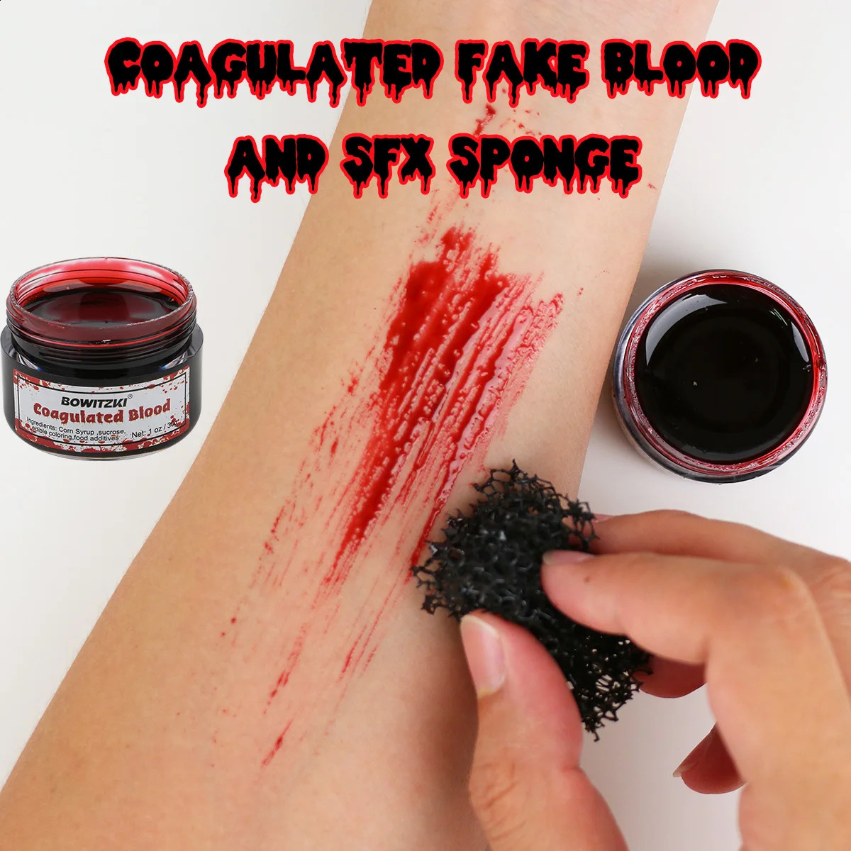 Bowitzki Halloween Makeup Special Effects Oil Body Painting Fake Blood Scar Wax Coating Sponge Brushing Ash Powder 240829