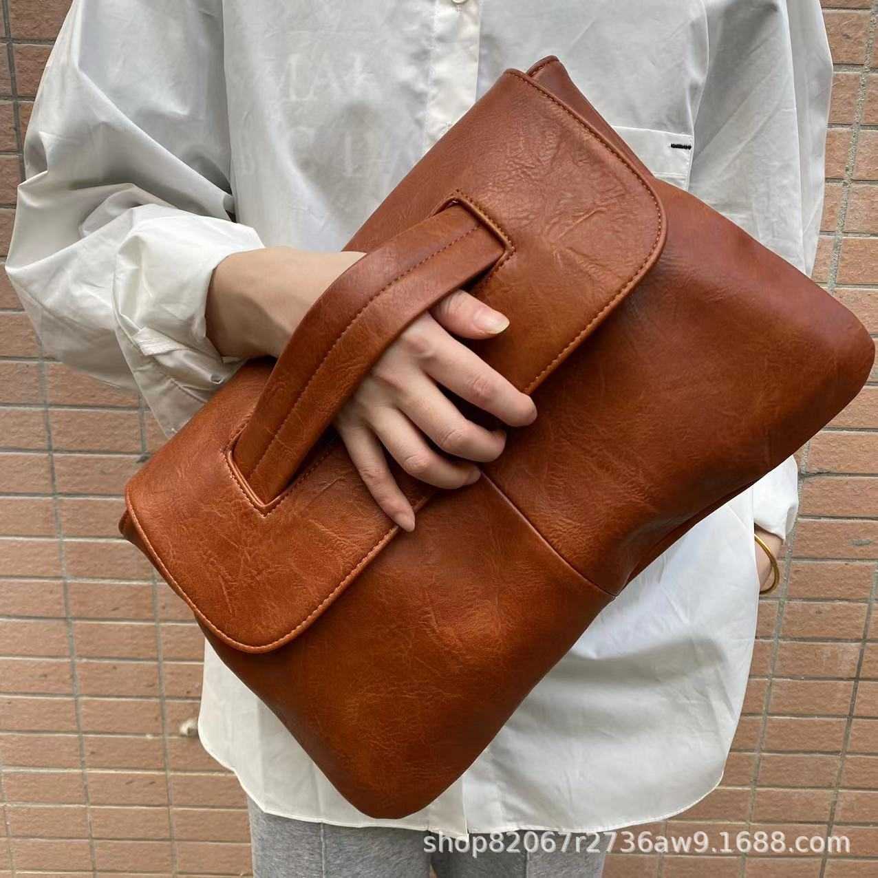 PU Crossbody Single Shoulder Strap Set Handbag Large Capacity Document Bag Storage Bag Official Document bags 240815