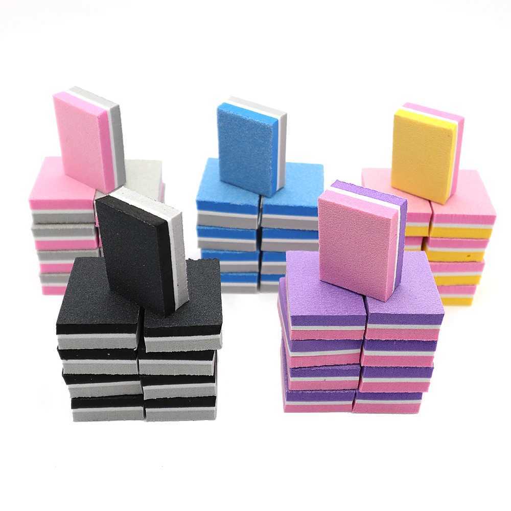 10 pieces/batch of Rescue nail file products double-sided sandpaper small sponge square Neil file tool gravel 100/180 to salons/professionals W240829