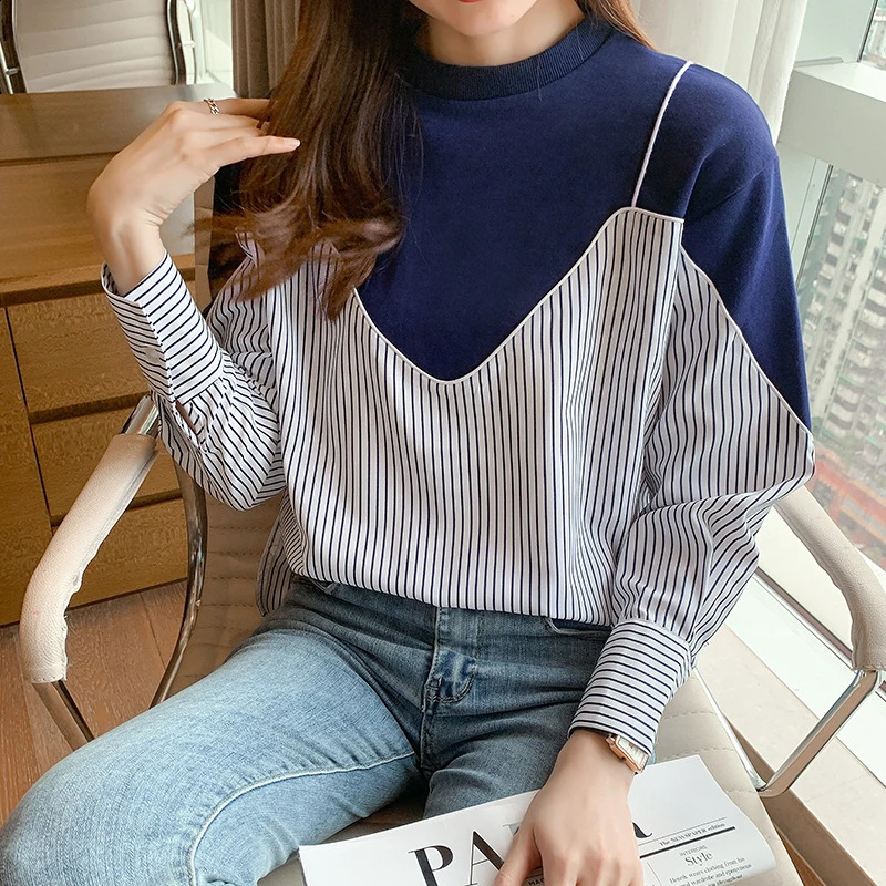 Fashion striped printed womens hoodie for springsummer casual 240827