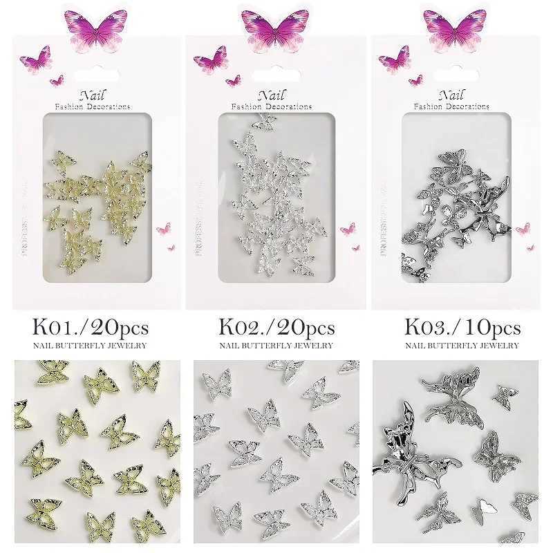 20 Butterfly Accessories Ribbon Accessories Ribbon Nail Charm Kawaii Nail Charm Bow Charm Nail Pattern Butterfly Decoration W240829