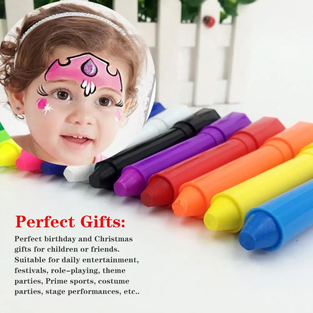 12 Color Childrens Painting Set Non Toxic Crayon Makeup Supplies Used for Party Halloween Carnival Fancy Dress 240829