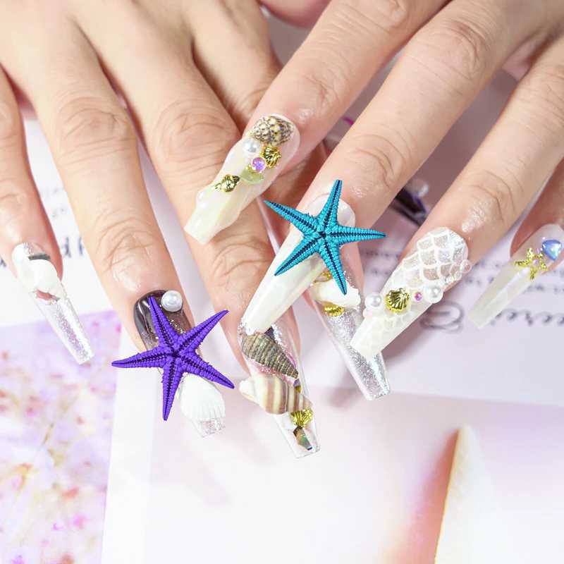 Summer Nail Art Rhinestone Ocean Nail Charm Shell Sea Star Conch Series 3D Beach Nail Design Decoration DIY Parts W240829