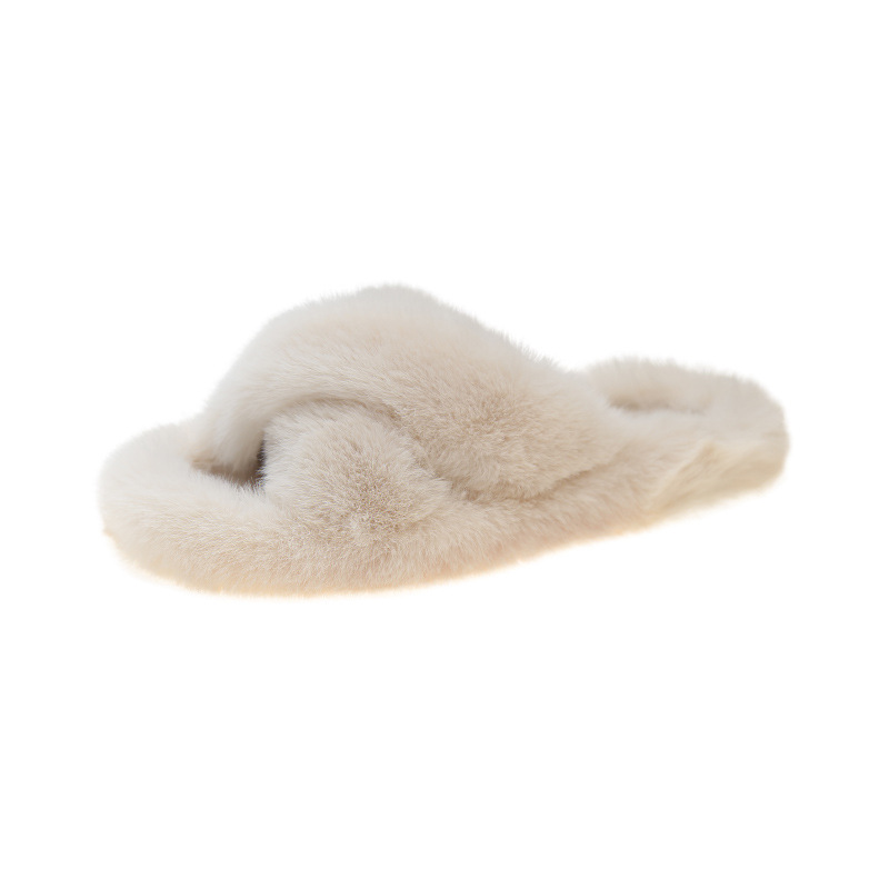 Women's autumn and winter cross thick soled cotton slippers with 2CM heel height