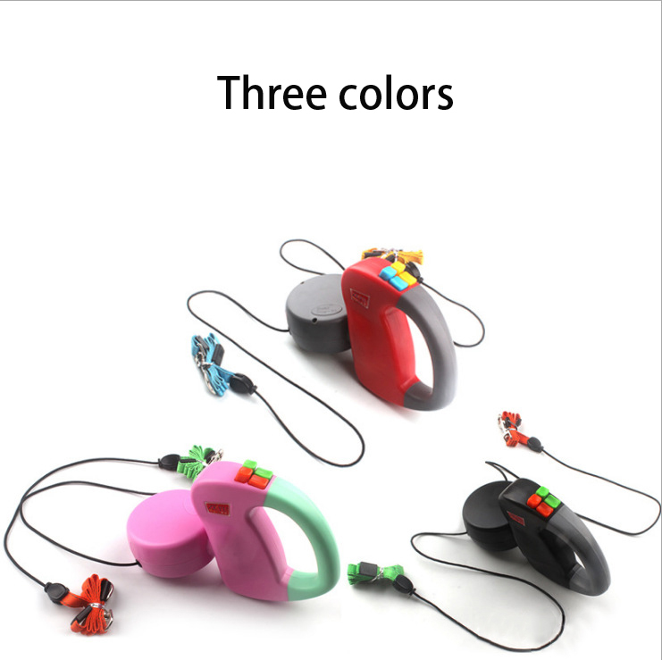 Dogs 3M Pet Traction Rope Automatic One for Two Double-headed Lead Leash Dog Supplies