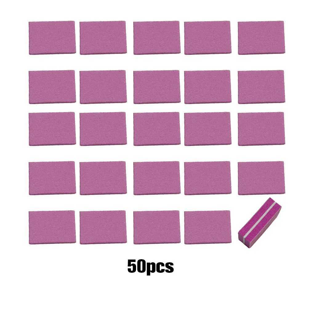 50 pieces/batch of double-sided mini nail files Color sponge nail polish polishing buffer strip polishing manipulation tool W240829