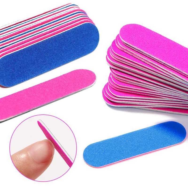 Blue/Rose Red Mini Double sided Nail File Sandpaper Disposable Nail Equipment Accessories Buffer Files Handmade Nail Art Tools W240829