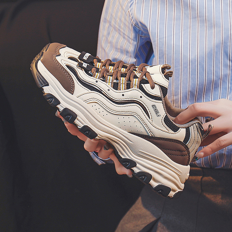 Women's versatile thick sole height increasing sports and leisure running shoes