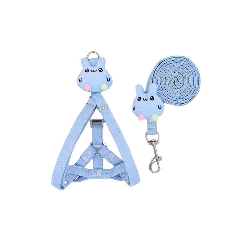 Cartoon Pet Harness Leash Set Cute Rabbit Adjustable Anti-breakaway Lead Leash for Small Medium Dog Cats Walking Safety Supplies