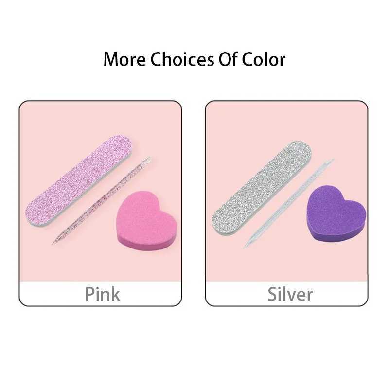3-piece full set wear-resistant nail set nail cleaning and care nail set nail file stick nail accessories W240829