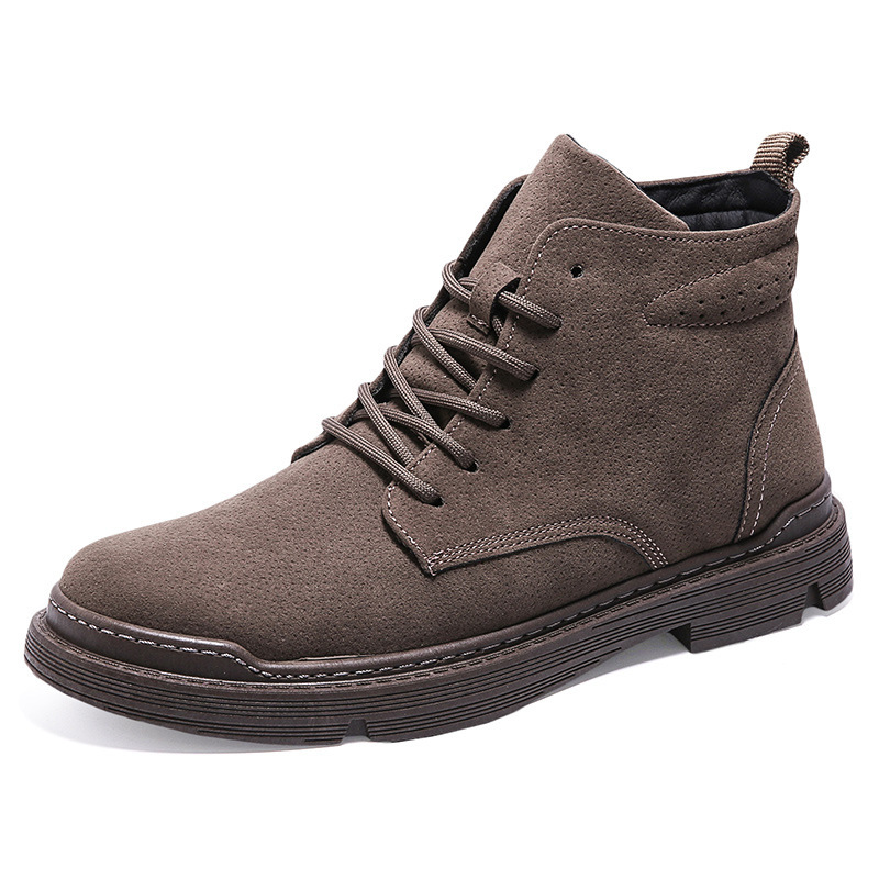Autumn Early Winter Shoes Men Boots Thick Sole Non-slip Mens Ankle Boots Fashion Street Cool Young Man Shoes bt6