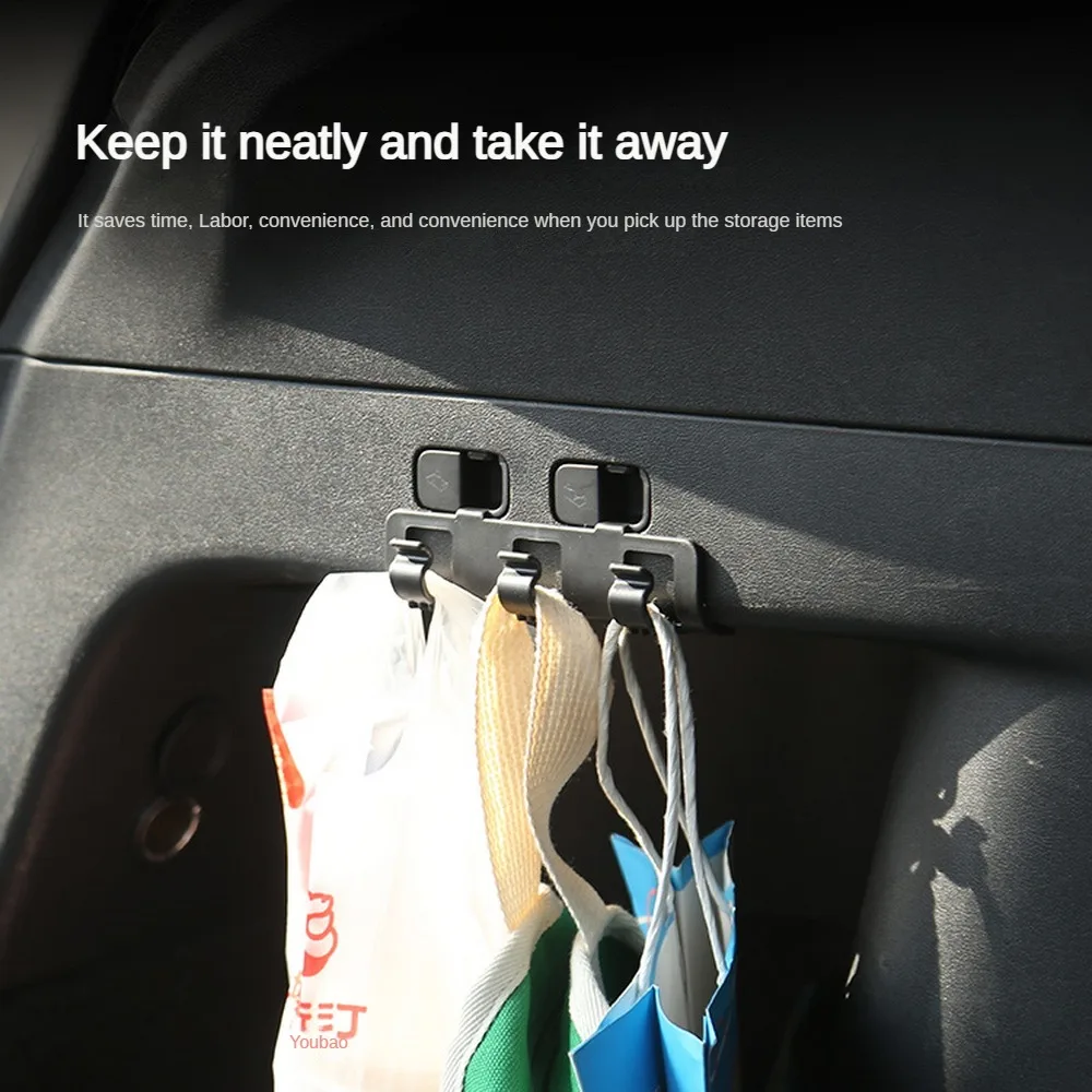 Rear Trunk Button Hook For Utor28 Tesla Model Y Buckle Hanging Tidying Storage Holder Clip Lage Bag Umbrella Hanger Accessories