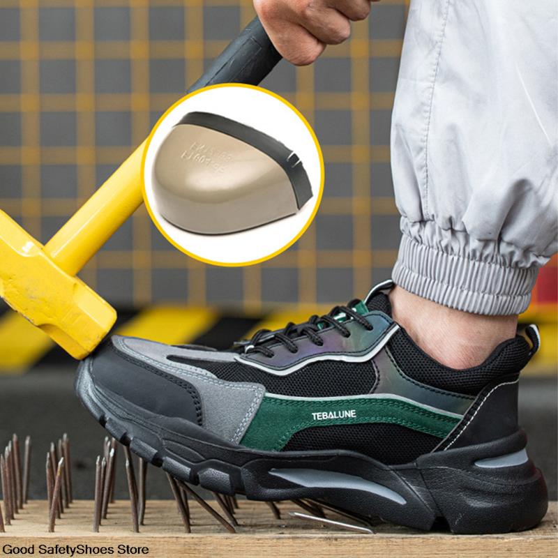 Lightweight Breathable Work Sneakers Anti-Smash Protective Men Women Steel Toe Shoes New Safety Footwear bb79