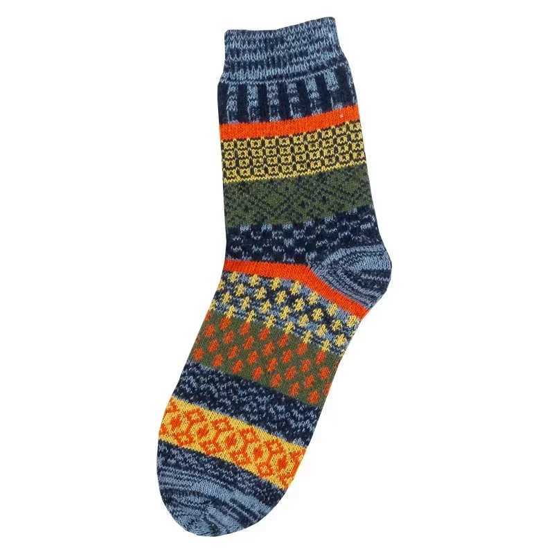 Men's Socks 5 Pairs Winter Mens Socks Thicken Shps Wool Socks Warm Men Retro Styorful Fashion Man Socks for Snow Boots Y240830M0JB