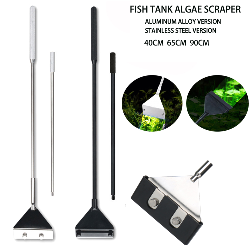 ZRDR Stainless Steel Aquarium Fish Tank Algae Scraper Blade Aquatic Water Live Plant Grass Cleaning Multi-Tool Cleaner Kit Set