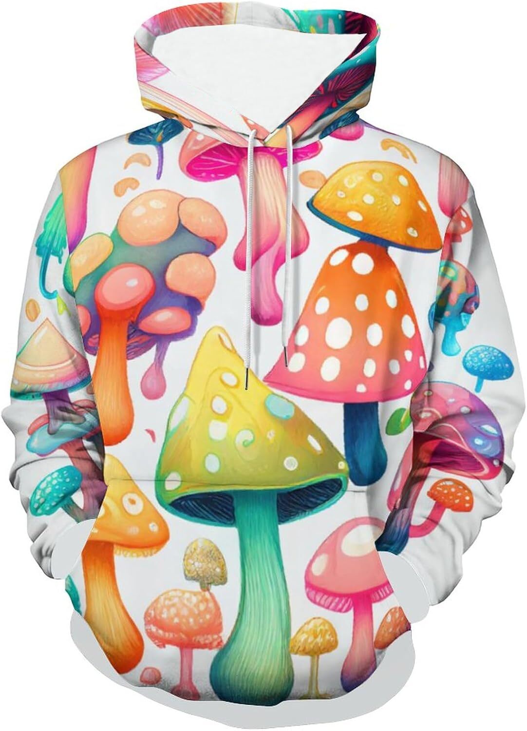 Hoodie for Mens Novelty Colorful Mushroom Abstract Art Pattern Hoodie Cute Cartoon Sweatshirt Hoodie Graphic Hoodies sweatshirt Pullover Long Sleeve