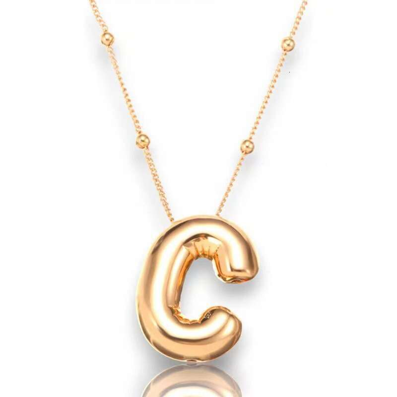 2024 INS hot selling balloon smooth letter necklace chubby pendant European and American fashion simple collarbone chain designer Necklace for women h