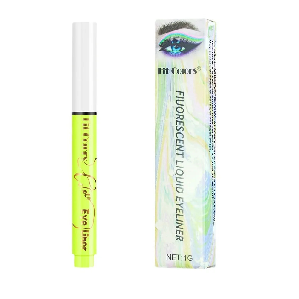 12 color liquid eyeliner neon color Halloween eyeliner waterproof UV black light fluorescent paint makeup 240829