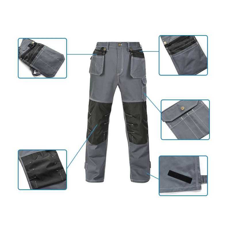 Mens work pants mechanical cotton with knee pads mens construction work pants W240829