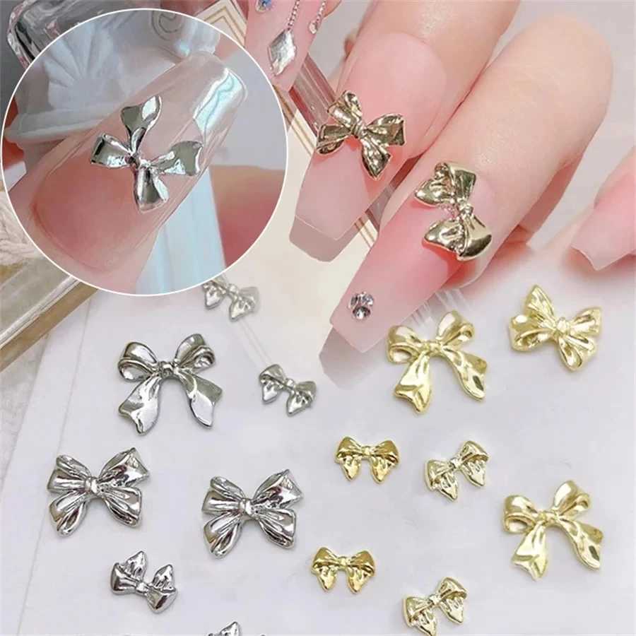 10 Butterfly Accessories Ribbon 3D Nail Charm Luxury Ribbon Accessories Decorative Nail Shape Bow Nail Accessories SZZS09 W240829