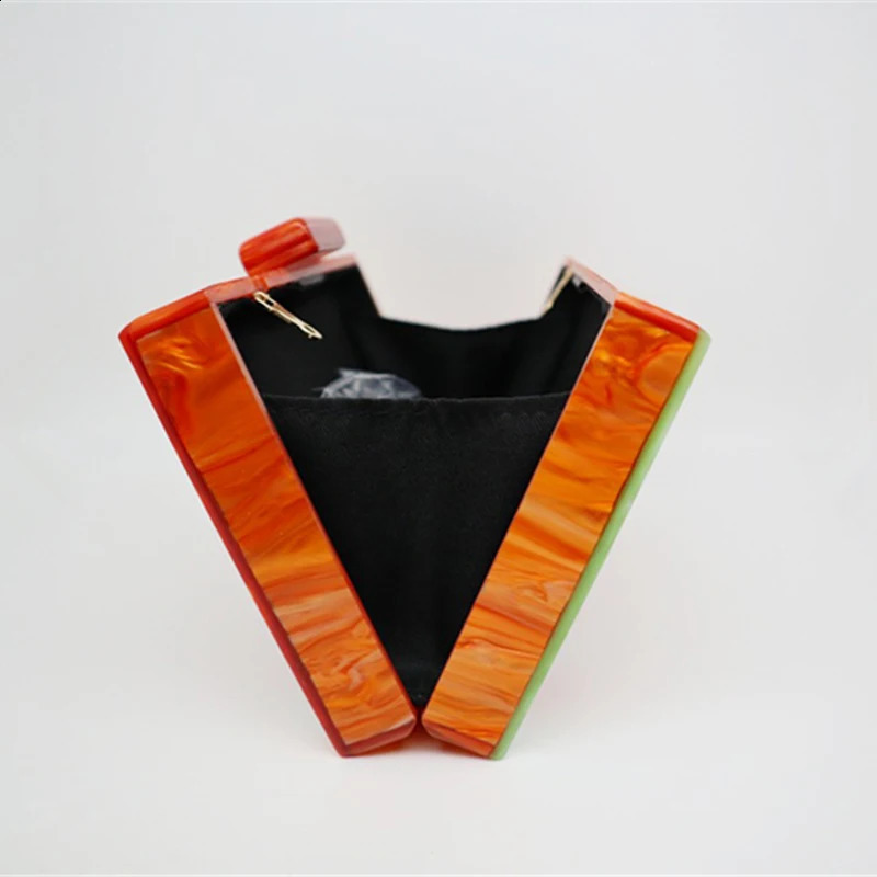 Fashion Striped Acrylic Evening Bags Multicolor Patchwork Chain Handbag Messenger Bag Wedding Party Clutch Purse 240830Z