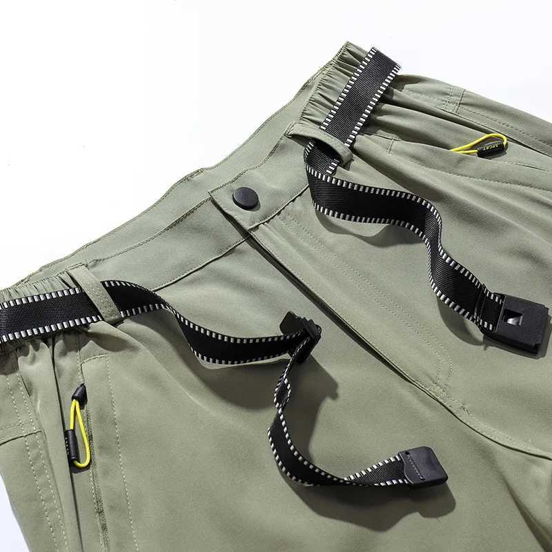 Mens spring elastic waterproof casual pants summer breathable quick drying outdoor mens hiking tactical cargo pants W240829