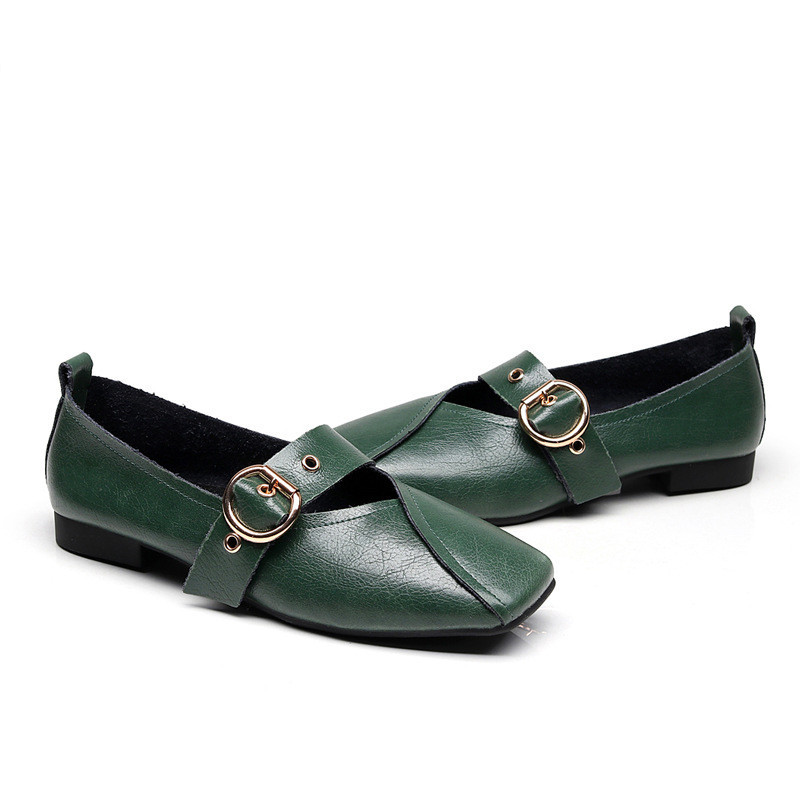 AIYUQI Casual women shoes 2024 spring new genuine leather mother flat shoes big size square soft bottom women shoes