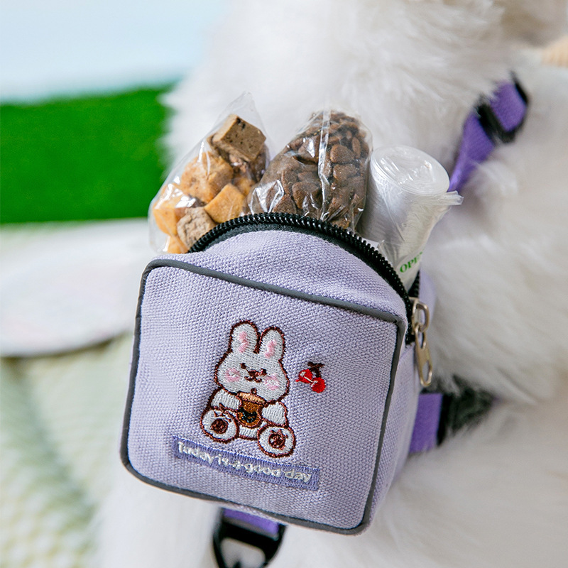 Pet Harness and Leash Escape Proof,Dog Backpack Harness,Cute Adjustable Dog Walking Harness with Pocket,Soft Chihuahua Harness