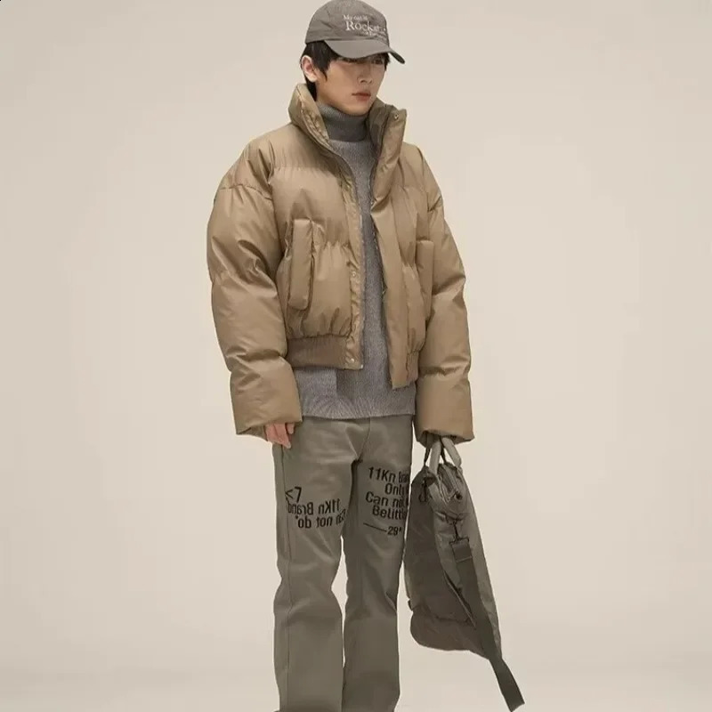 Autumn Winter Loose-fit Hooded Cotton Coat For Men Casual Zippered Sport Jacket Ideal For Spring Autumn Seasons 240829