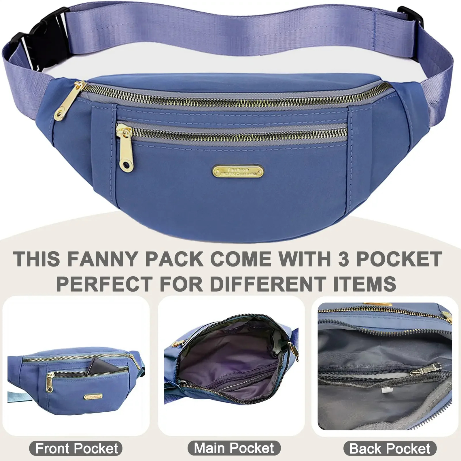 Fanny Packs for Women Men Belt Bag Fashion Waist Lightweight Crossbody Bags Bum Running Hiking Travel Workout 240830