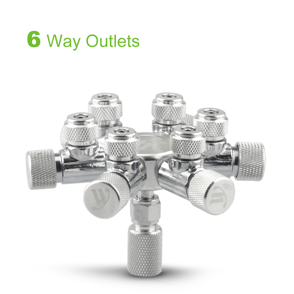 Aquarium Tank CO2 Splitter Regulator Distributor Needle Fine Adjusting Valve for CO2 Regulator with 2 Way Outlets