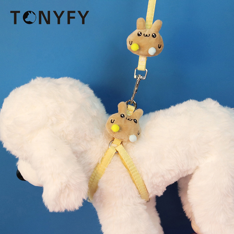 Cartoon Pet Harness Leash Set Cute Rabbit Adjustable Anti-breakaway Lead Leash for Small Medium Dog Cats Walking Safety Supplies