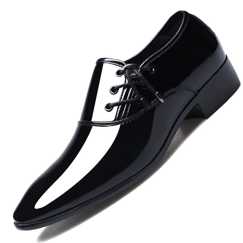 Trending Italian Patent for Business Shoe Lace Up Oxfords Plus Size Male Wedding Party Shoes Men Black Leather b5e4
