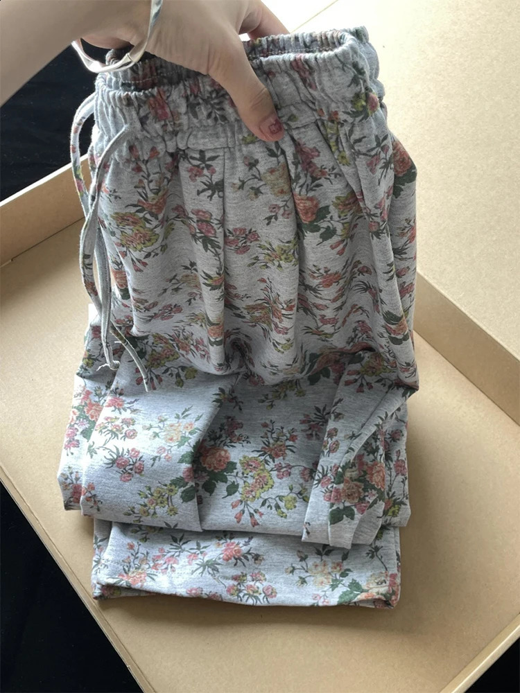 Womens printed bag Y2k street pants 90s fashion jogging sports retro Harajuku high waisted mens clothing 240827