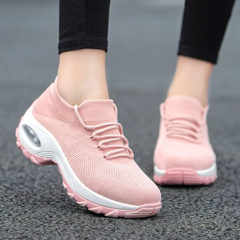 2025 NEW Platform Wedge Sneakers New Fashion Casual Sport Ladies Air Cushion Running Mesh Breathable Women Vulcanized Shoes ce