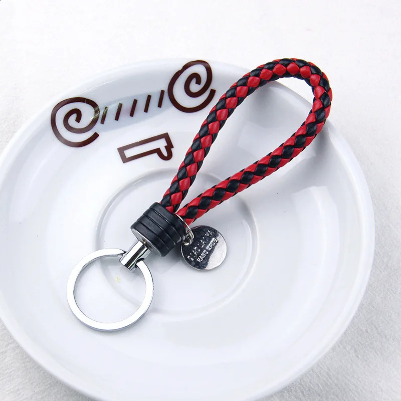 Stylish PU Leather Braided Woven Keychain Bag Pendant A Perfect Gift for Men and Women 240829