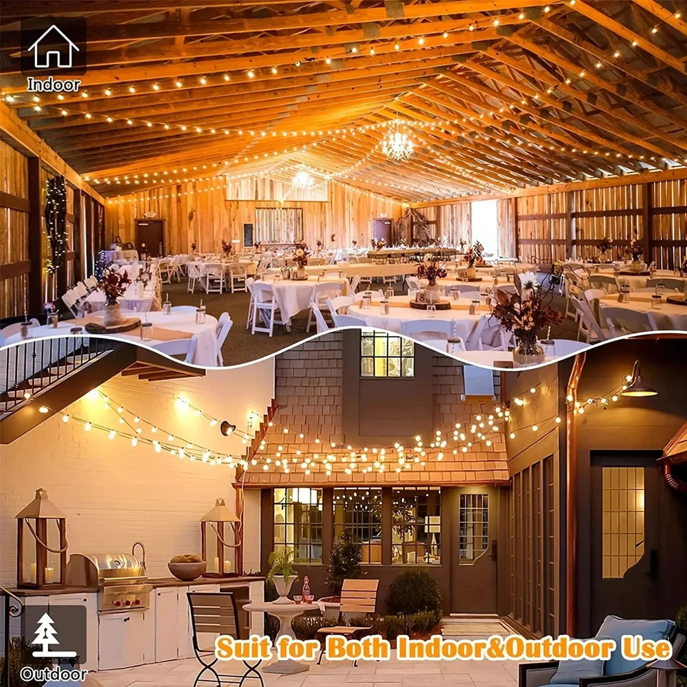 LED G40 Ball String Light Waterproof Outdoor Garden String Light Terrace Garden Bar Christmas Party Decoration 240829 ww - view 6