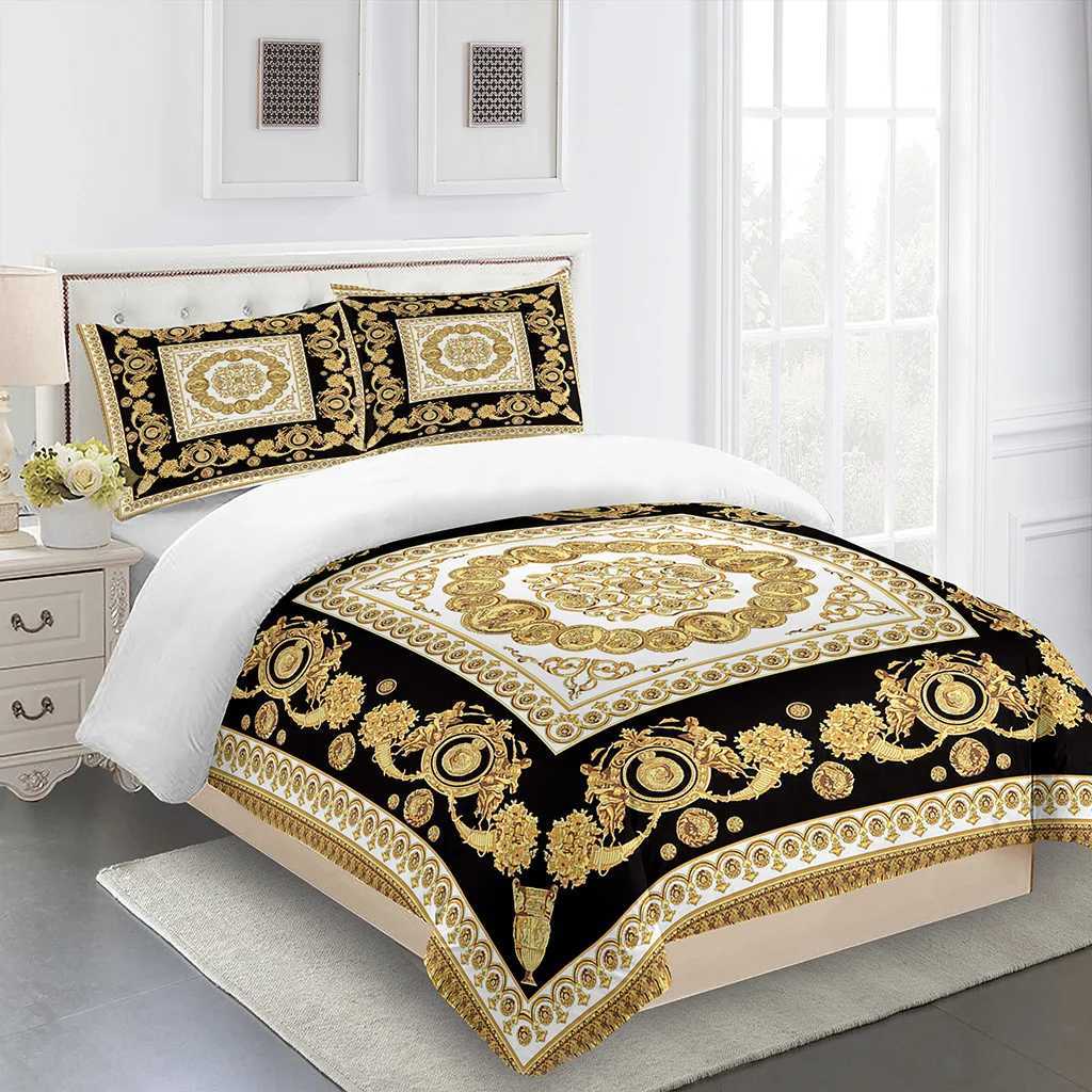Bedding sets Home>Products>3D Golden Baroque Chain Lion Bed Set>Luxury Down Duvet Cover>Home Textile Comfort Cover T240829
