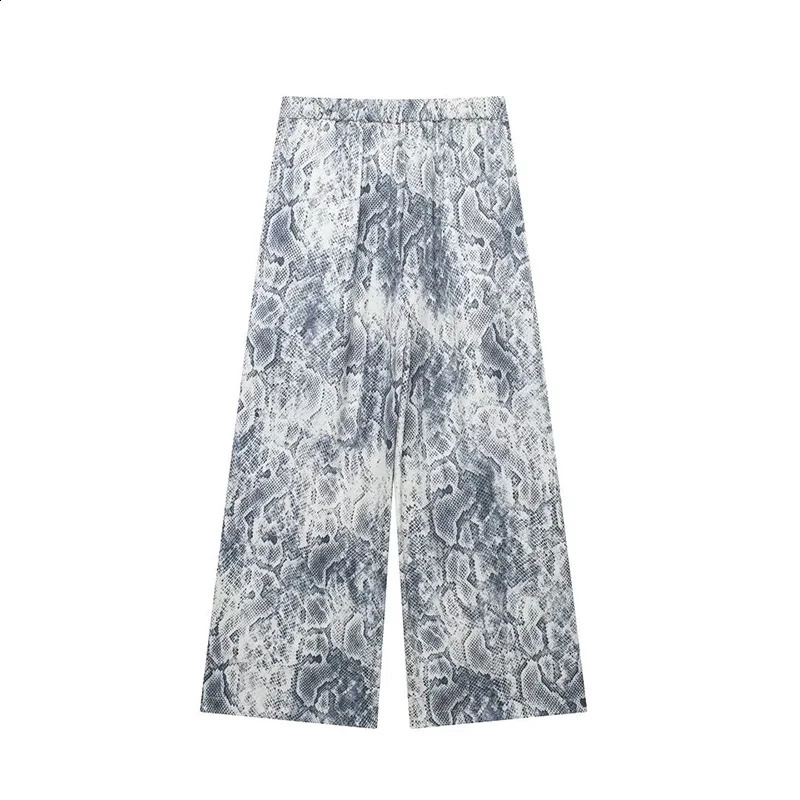 Willshela Women Fashion 2 Piece Set Printed Single Breasted Shirts Vintage Elastic Waist Trousers Feamle Chic Lady Pants Sets 240829