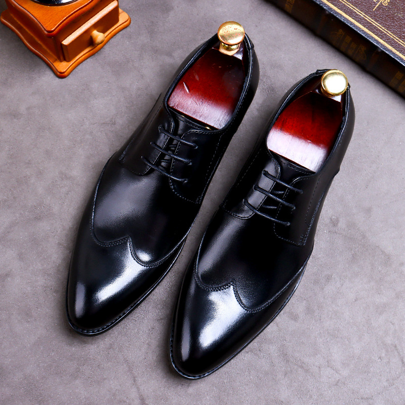 Luxury Italian Style Mens Dress Shoes Genuine Leather Brogue Business Wedding Party Wingtip Formal Oxford Shoes for Men