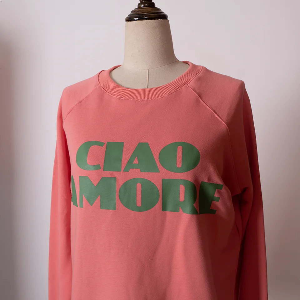 ZESSAM Goodbye In French Letter Graphic Print Sweatshirts Women ONeck Long Sleeve Female Pullover Vintage Casual Lady Top 240827