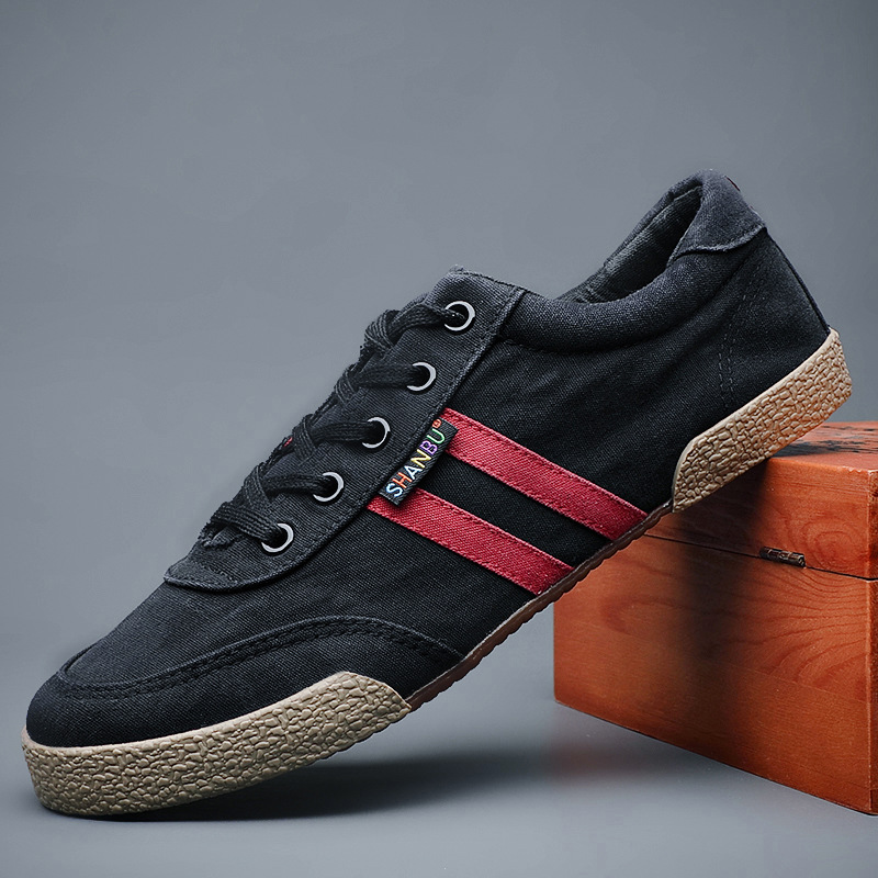 Spring and Summer Casual Men's Canvas Shoes Low top Lace up Men's Cloth Shoes Korean Fashion Men's Shoes# 2907