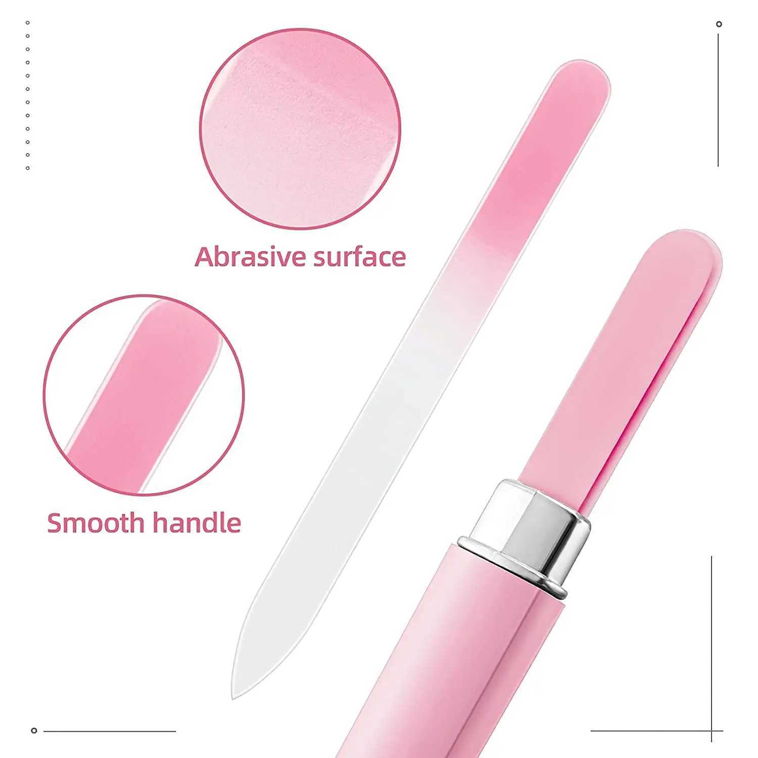 1PC professional colored glass nail file double-sided transparent gradient crystal polishing file nail art processing tool supply W240829