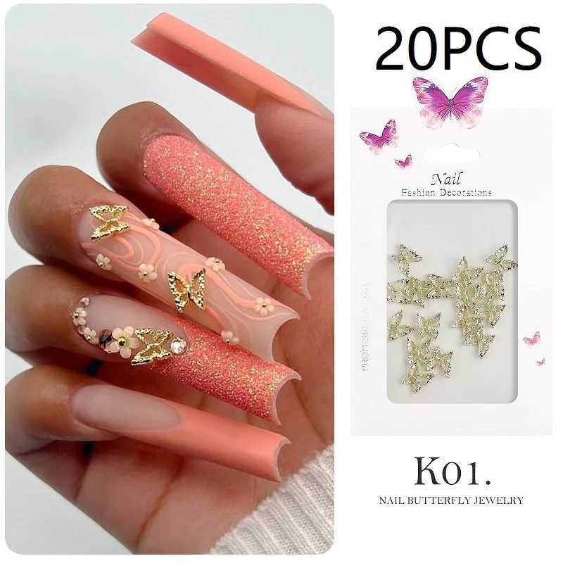 20 Butterfly Accessories Ribbon Accessories Ribbon Nail Charm Kawaii Nail Charm Bow Charm Nail Pattern Butterfly Decoration W240829