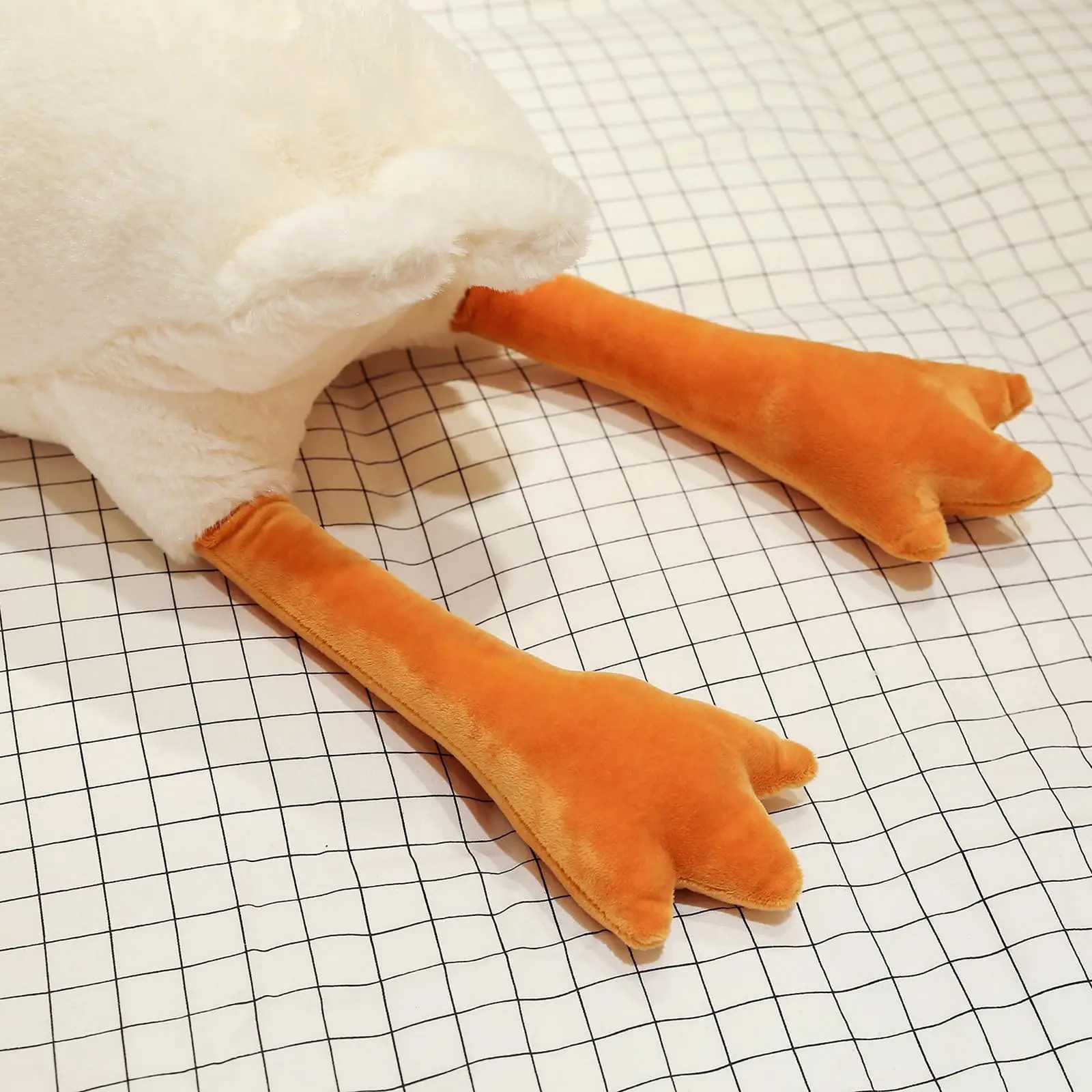 190/160/130CM Big Fluffy Duck Plush Big White Goose Swan Throwing Plush Soft Doll Animal Pillow Hugging Sleeping on Bed Childrens Toys W240827