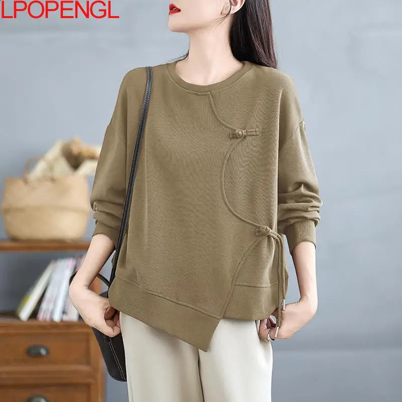 Simple splicing long sleeved round neck womens sports shirt top autumn Korean fashion stress relieving 240827