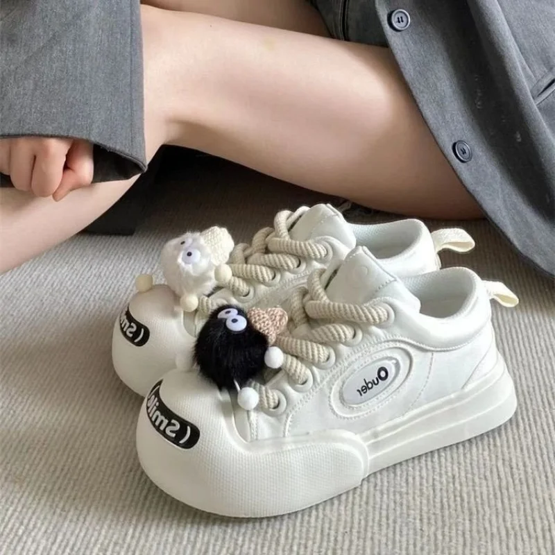 Smile Design Fringe Sneakers Casual Lace-up Couple Shoes Cozy Canvas Zapatillas Mujer Fashion Star Style Flats Zapatos Hombre