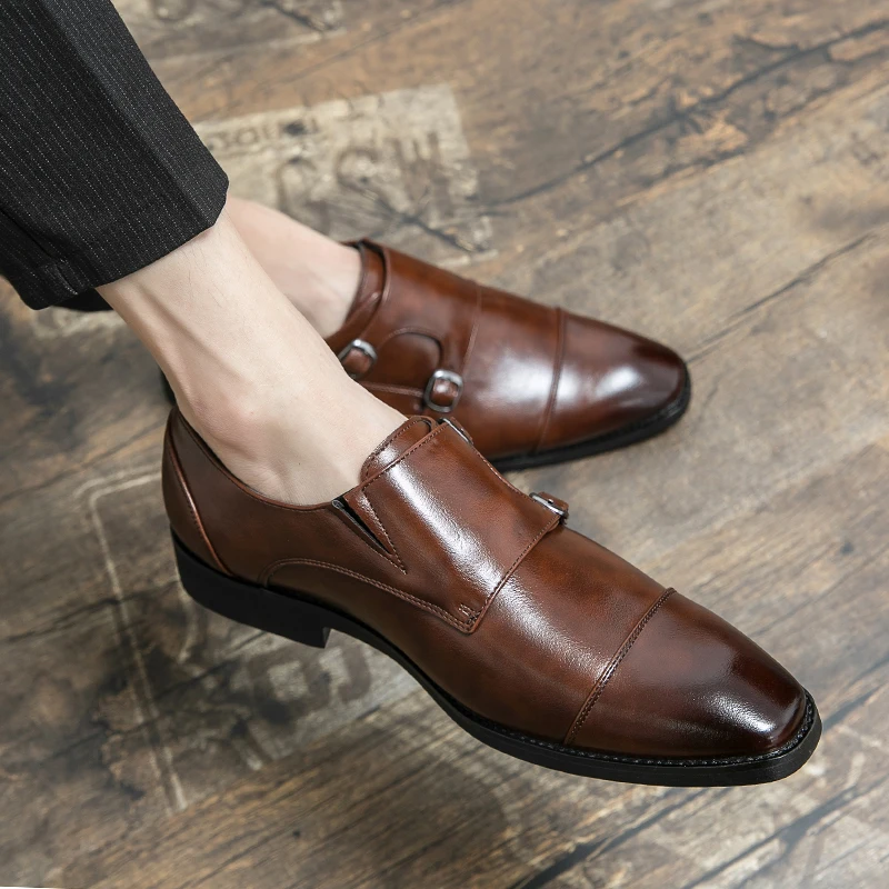 Fashion Designer Formal Slip On Men Dress New Classic Leather Oxfords For Wedding Party Business Flat Shoes Men's Loafers