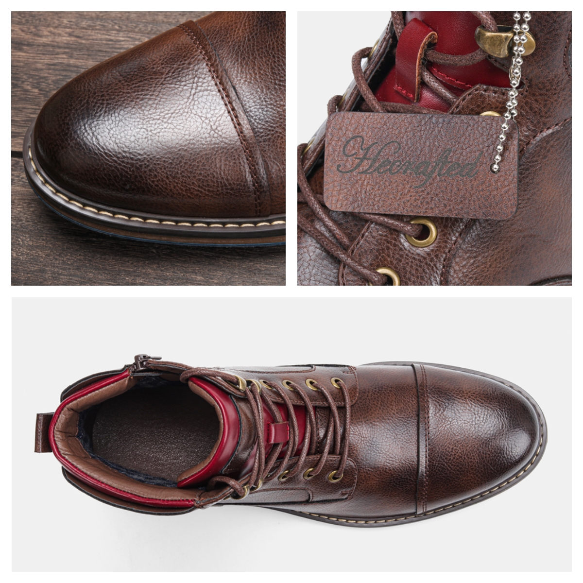Size 7-13 Boots Men Brand 2024 Fashion Comfortable Boots Leather #AL603C4